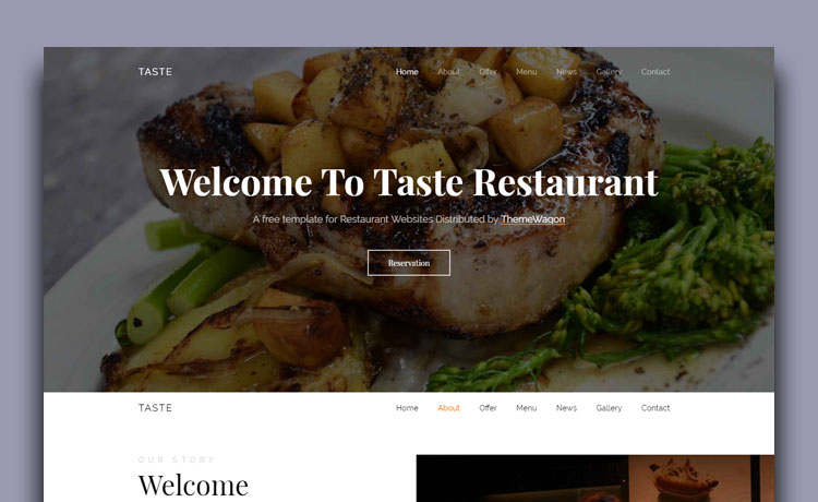 Free Bootstrap 4 Restaurant Template