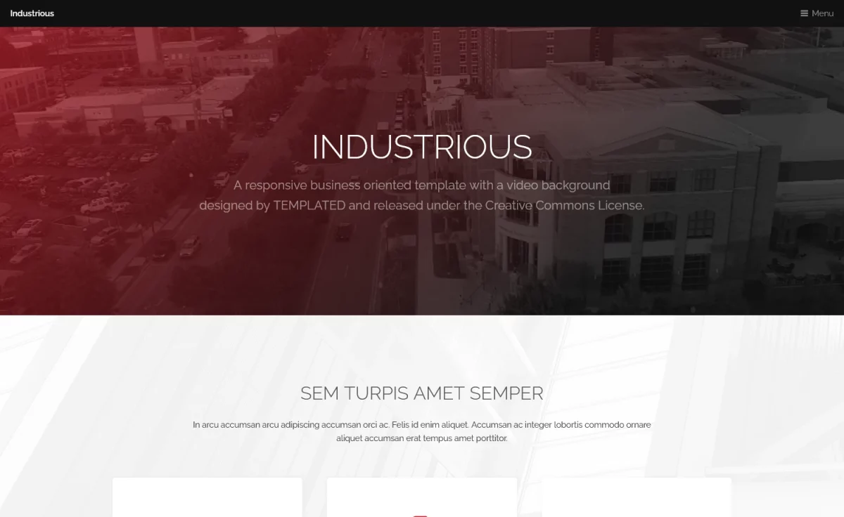 Industrious - Free HTML5 Responsive Business Template