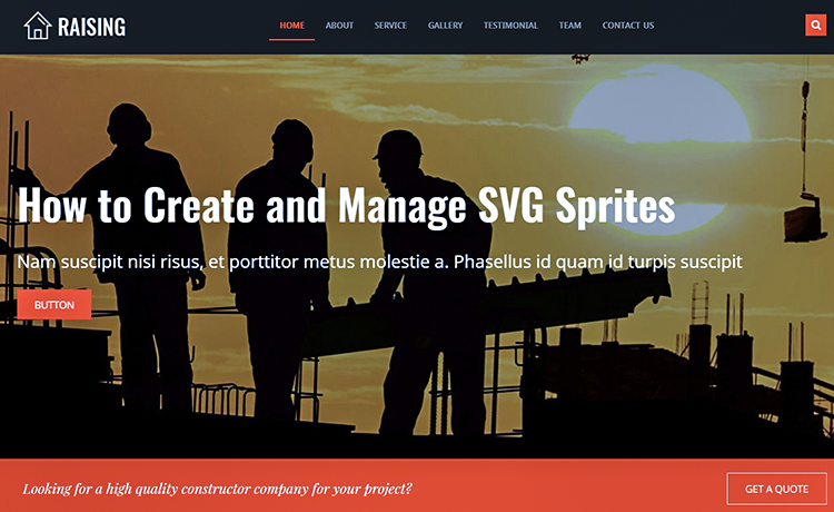 Free HTML5 Bootstrap One Page Construction Agency Template