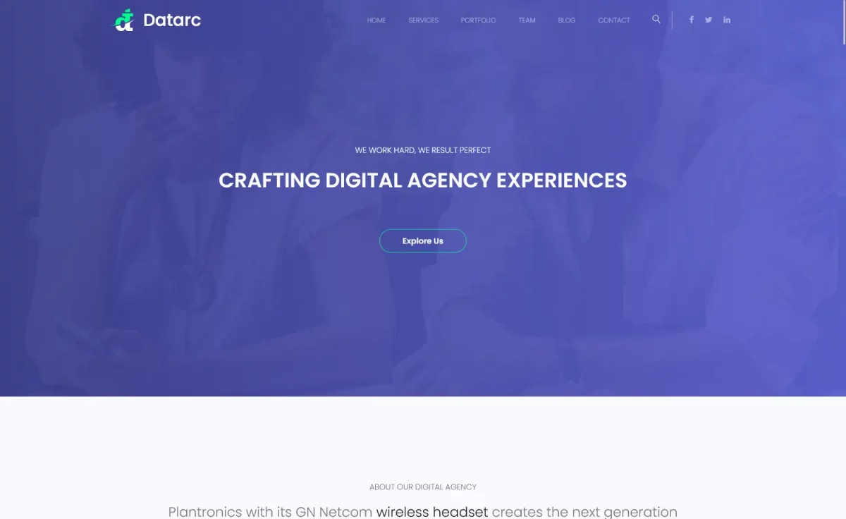 Datarc - Free Bootstrap One-Page agency Template