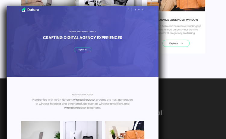 Free HTML5 Bootstrap One Page agency Template