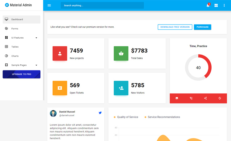 Material Admin - Simple and Free HTML5 Material Admin Template