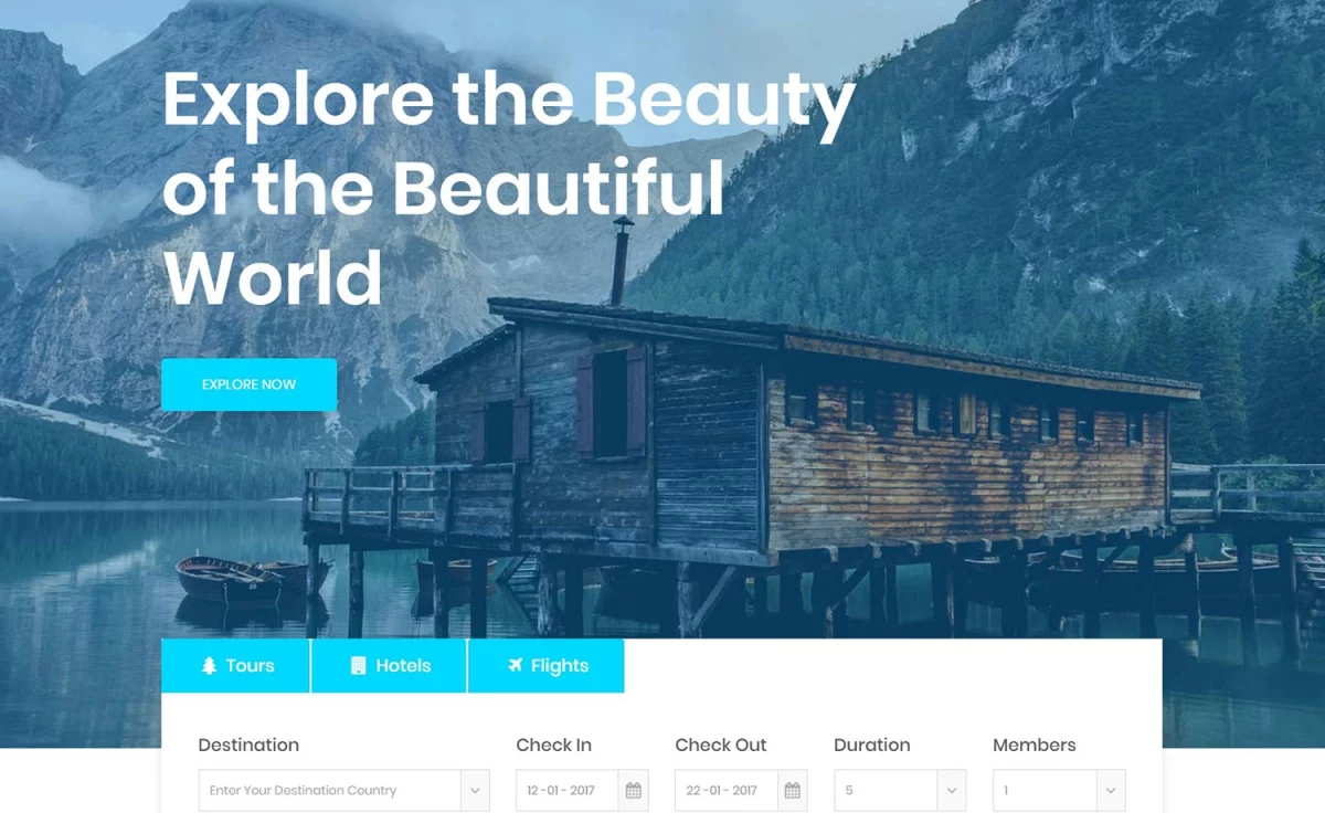 Tournest - Free Bootstrap Travel Website Template