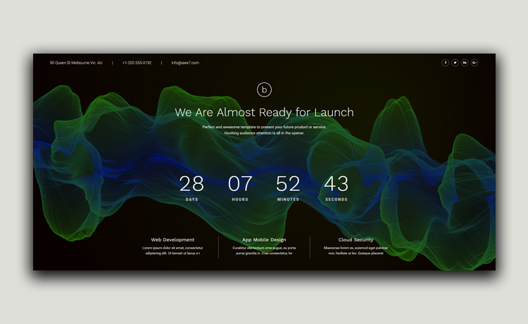 Coming2Live - Free Coming Soon HTML5 Template for Under Construction Web Pages