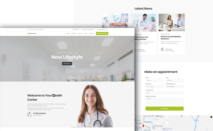 Health Center Free HTML5 Bootstrap Medical Template