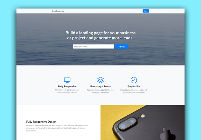 Bootstrap 4 Landing Page Template Free Download