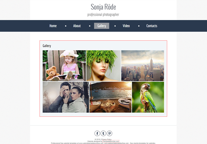 Free Photography Website Bootstrap Template