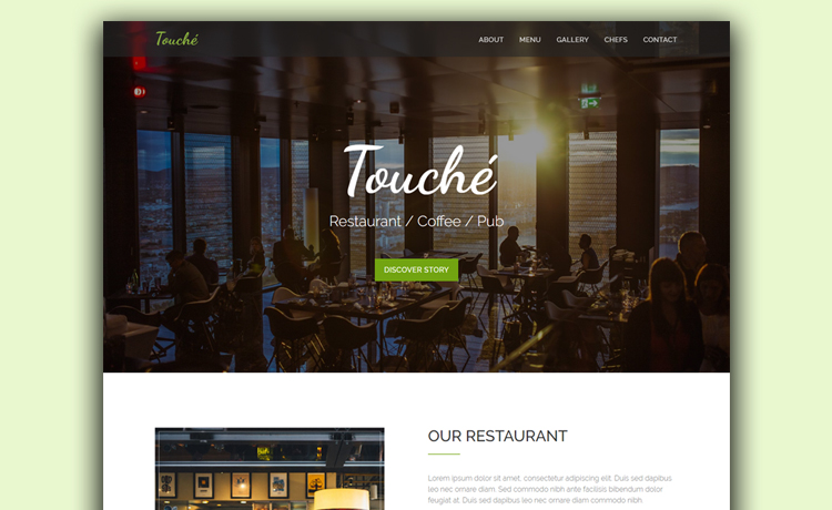 Free HTML Restaurant Website Template With Parallax Scrolling