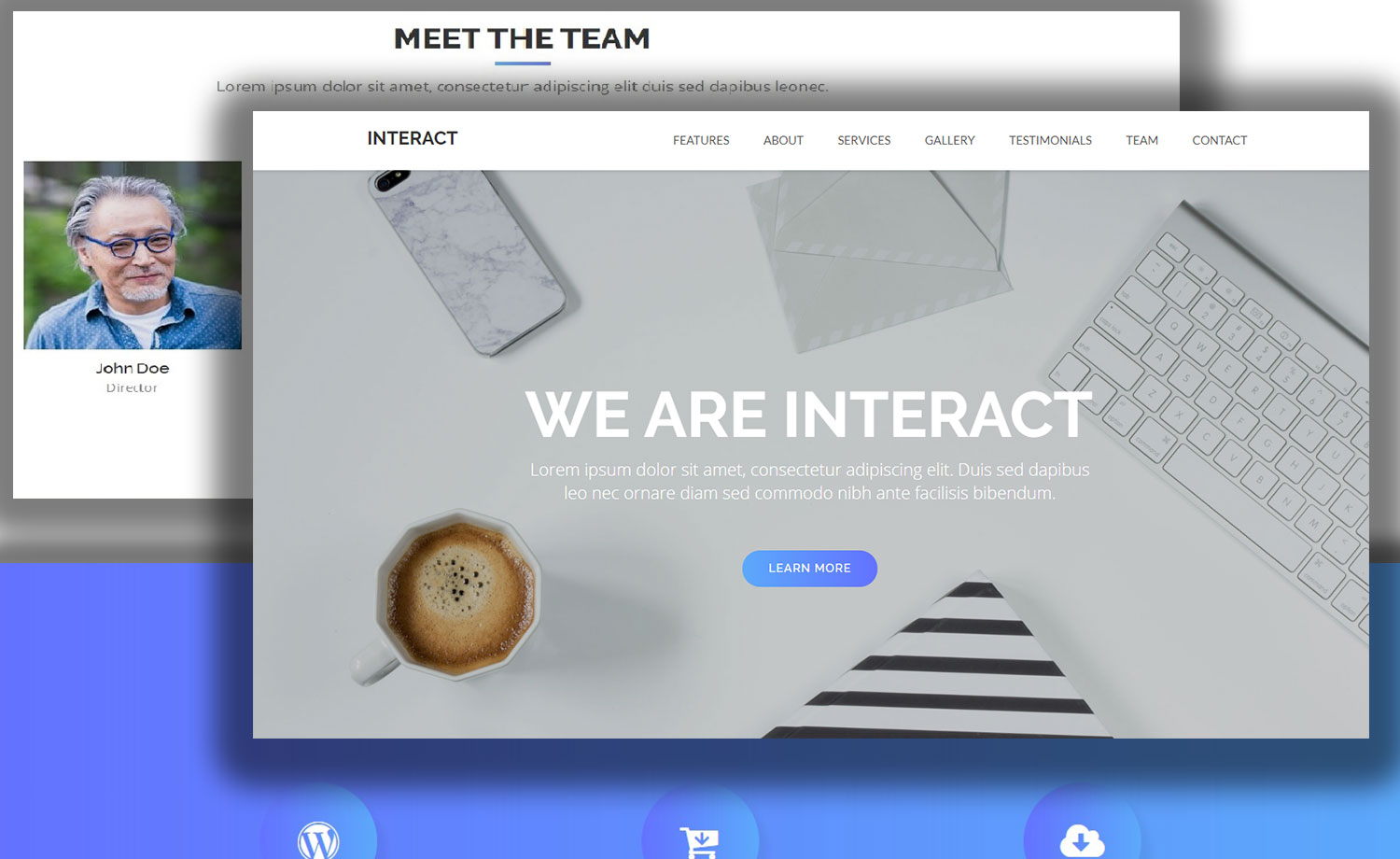 Free One Page Modern Agency HTML5 Template