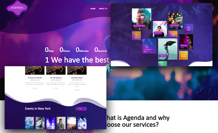Agenda Bootstrap 4 Free Event Website Template With Gradient Effect