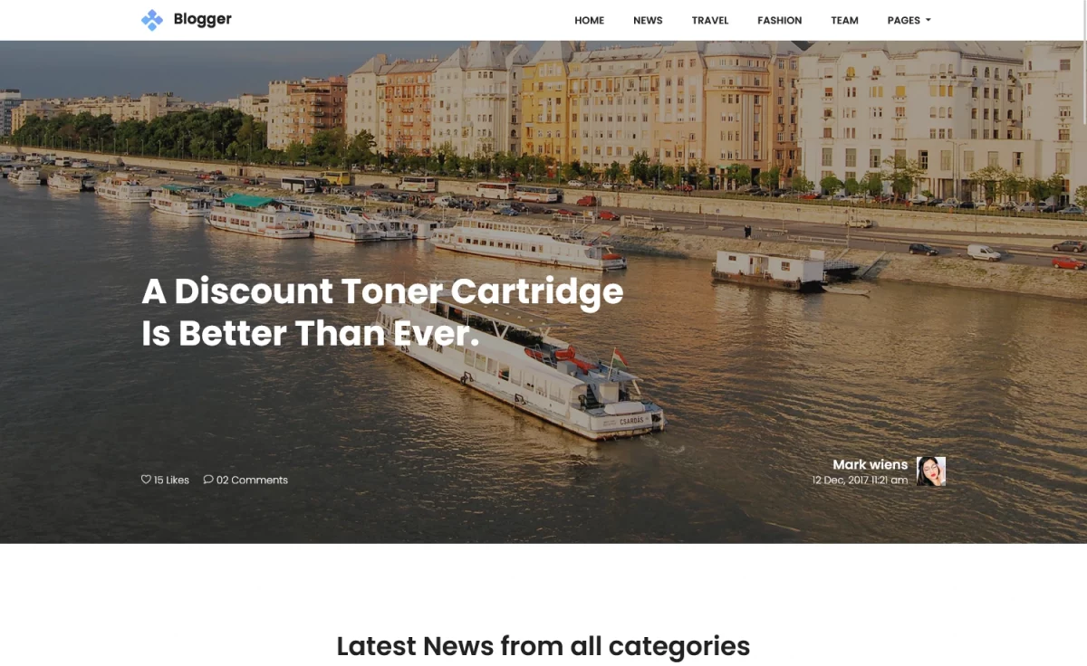 Blogger - Free HTML5 Blogging Website Template