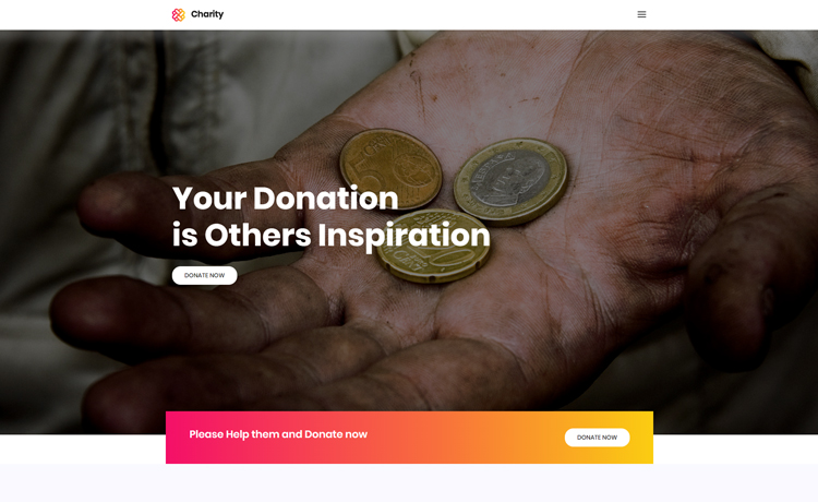 One Page Free HTML5 Charity Responsive Website Template