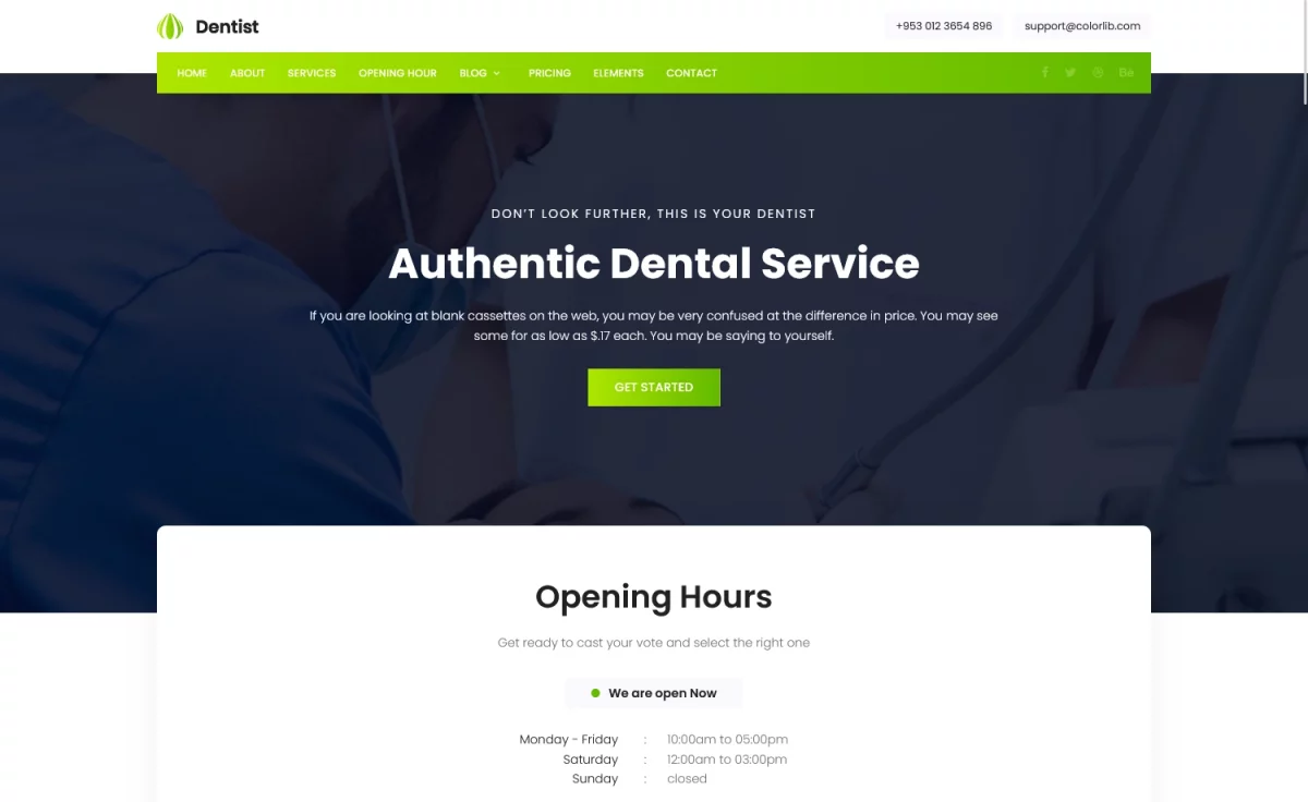 Dentist - Free Bootstrap Medical Website Template