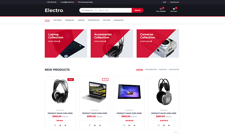Electro Multi Page Ready Free Bootstrap Ecommerce Template