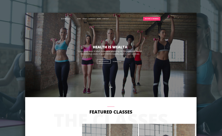 Bootstrap 4 Free HTML5 Fitness Website Template