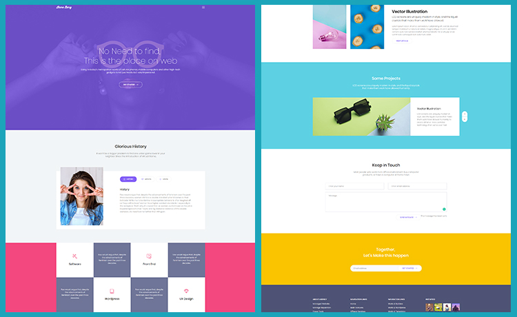 Colorful and Mobile-ready Free Personal Bootstrap Template