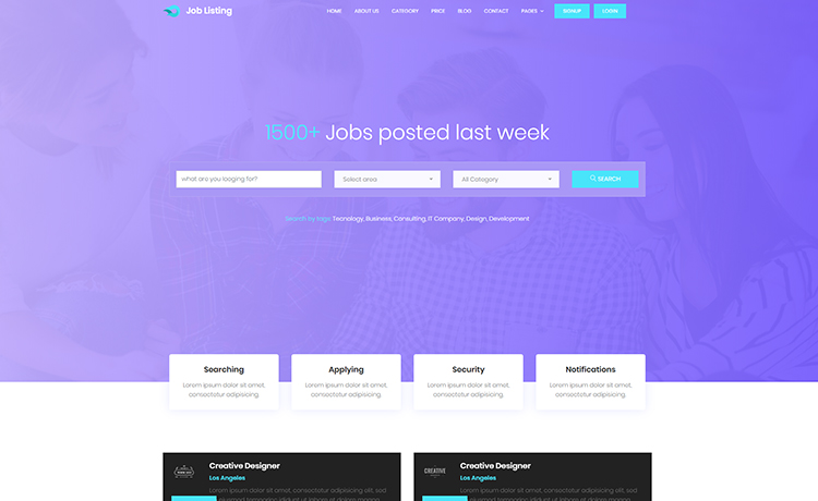Free HTML5 Corporate Website Template for Job Board