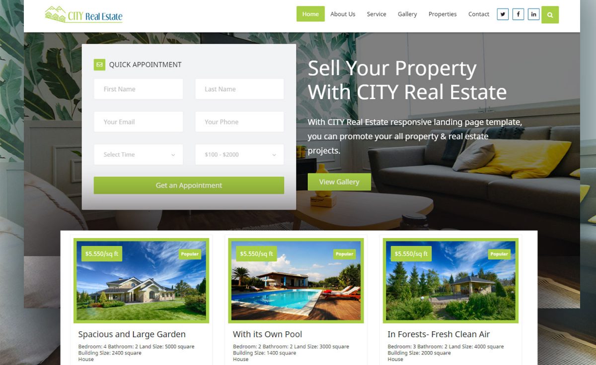 Free HTML5 Real Estate Marketplace Website Template