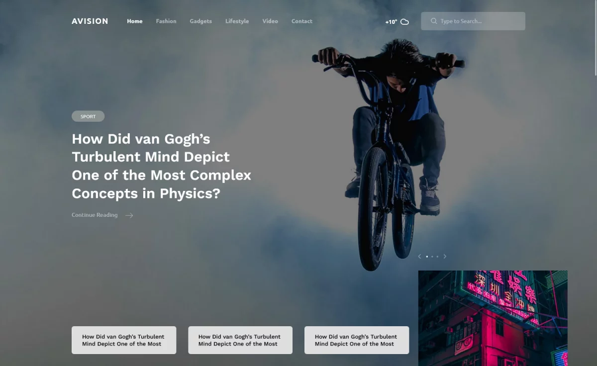 Avision - Free Bootstrap HTML5 Blog Template