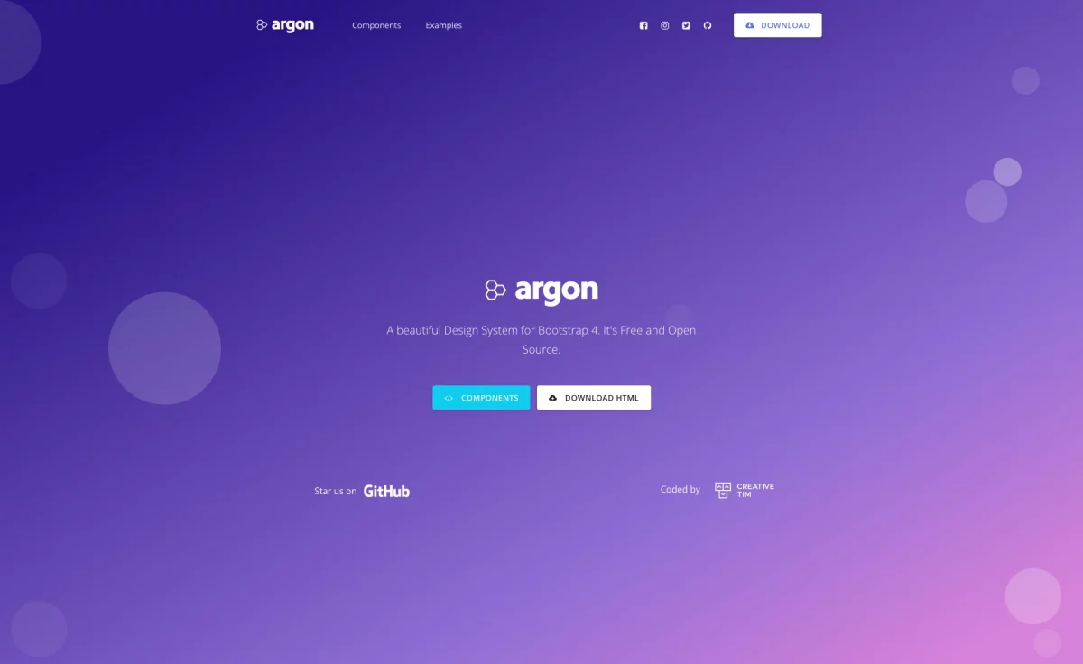 Argon - Free Bootstrap 4 Design System for Faster Web Projects