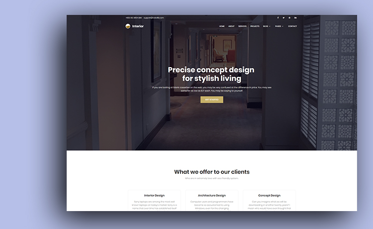 Free HTML5 Interior Design Website Template