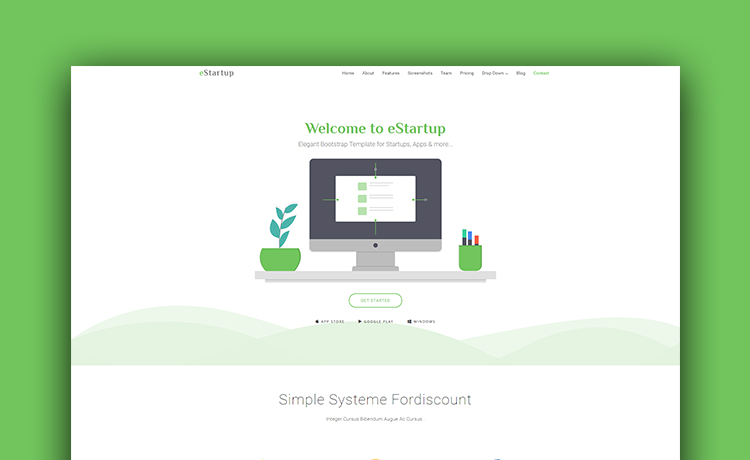 User-friendly, One Page Free HTML Landing Page Template