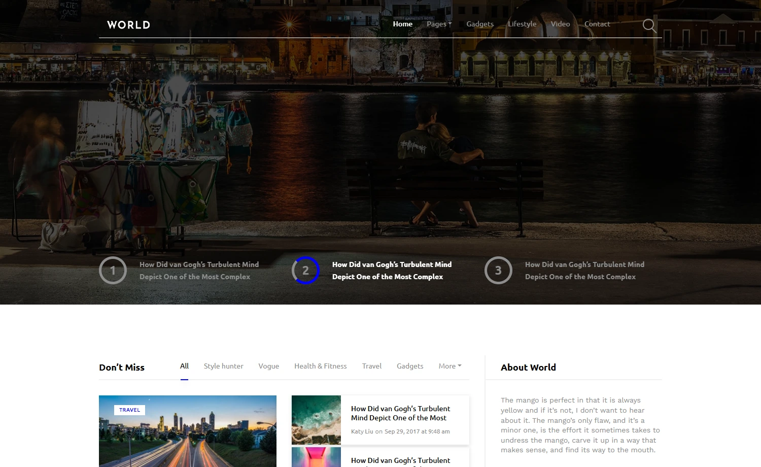 World - Free HTML5 Magazine Template