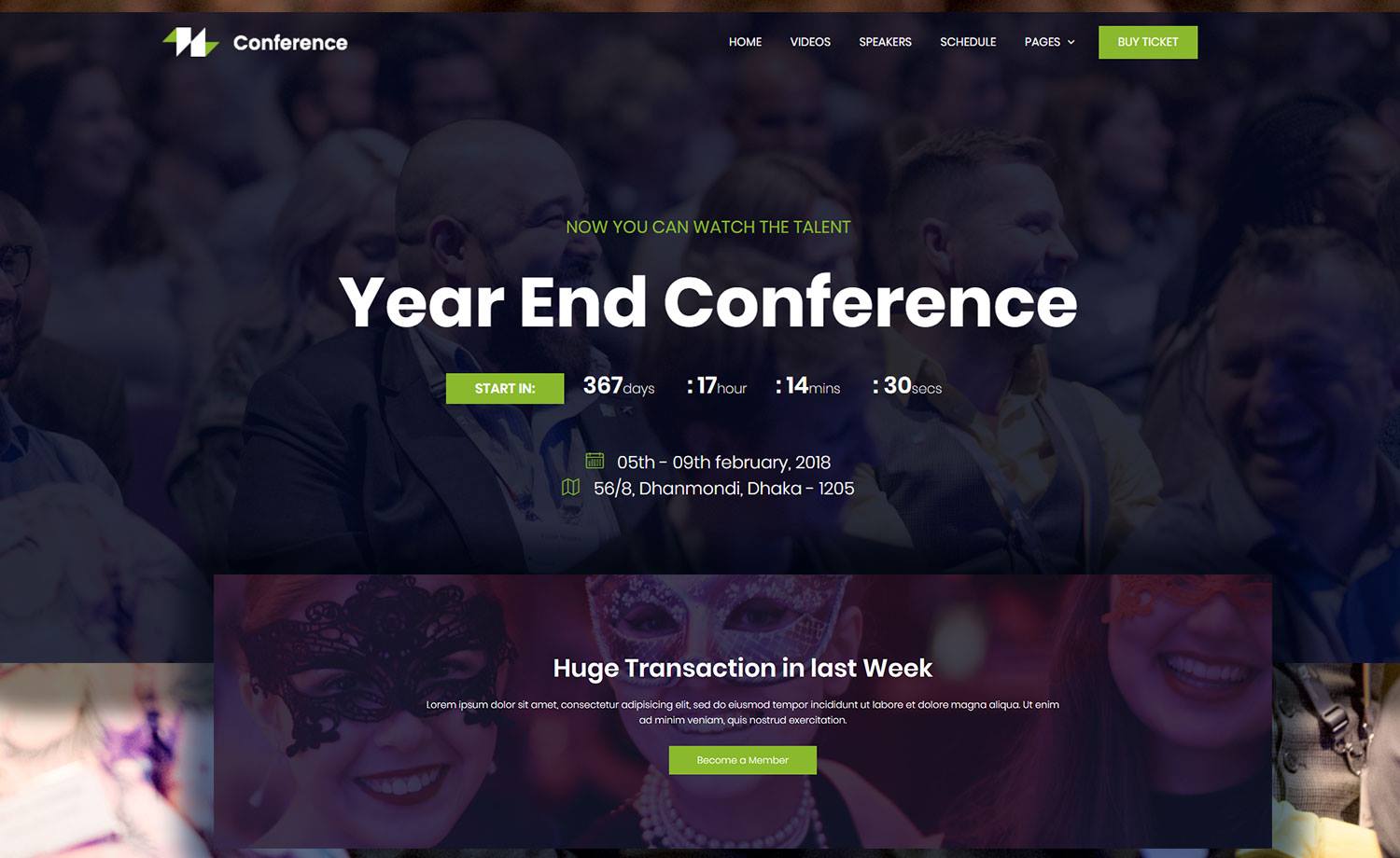 Free HTML5 Event Website Template with Timer