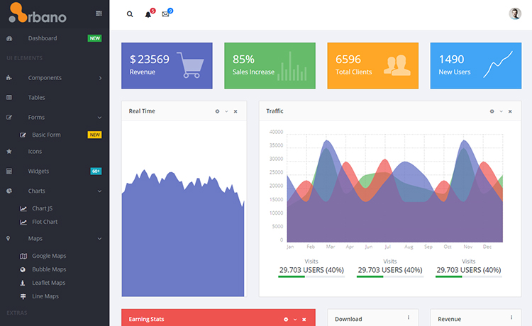 Arbano - Free Bootstrap Admin Dashboard Template Built With Vue.js - ThemeWagon