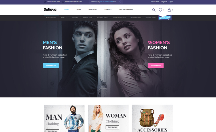 Free Responsive eCommerce Website Template