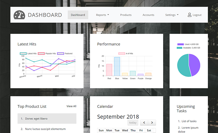 Free HTML5 Admin Dashboard Template With Bootstrap 4