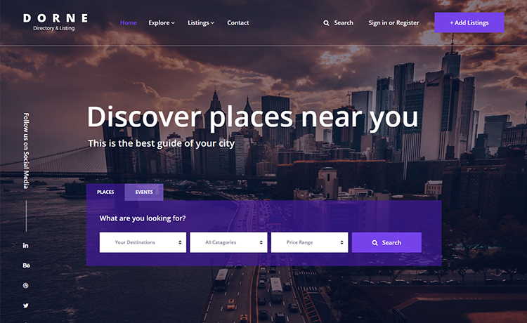 Stunning Free Bootstrap Travel Directory Template