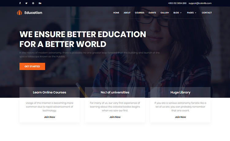Free HTML5 Responsive Education Template