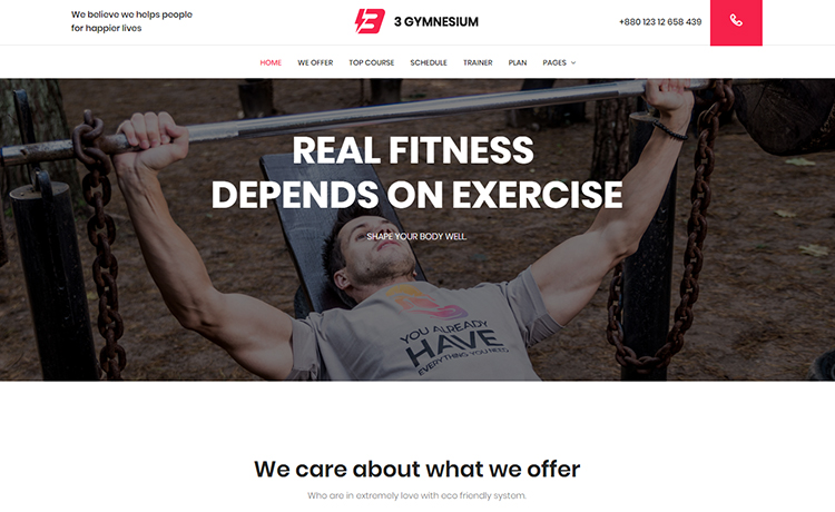 One Page Free Responsive Fitness Website Template