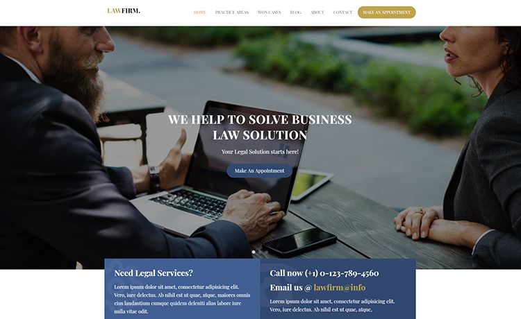 Multi-page Free HTML5 Lawyer Website Template
