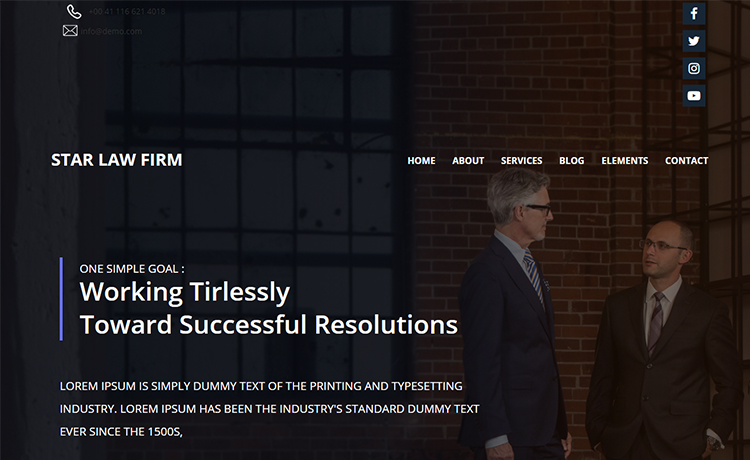 Free HTML5 Responsive Law Firm Website Template