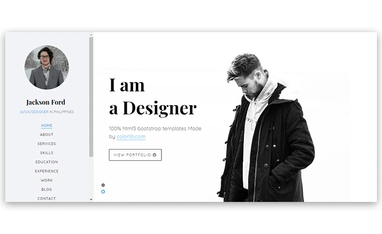 jackson - Free Bootstrap Portfolio Website Template