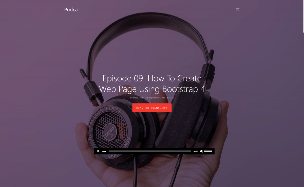 Podca -Free Bootstrap 4 Podcast Website Template