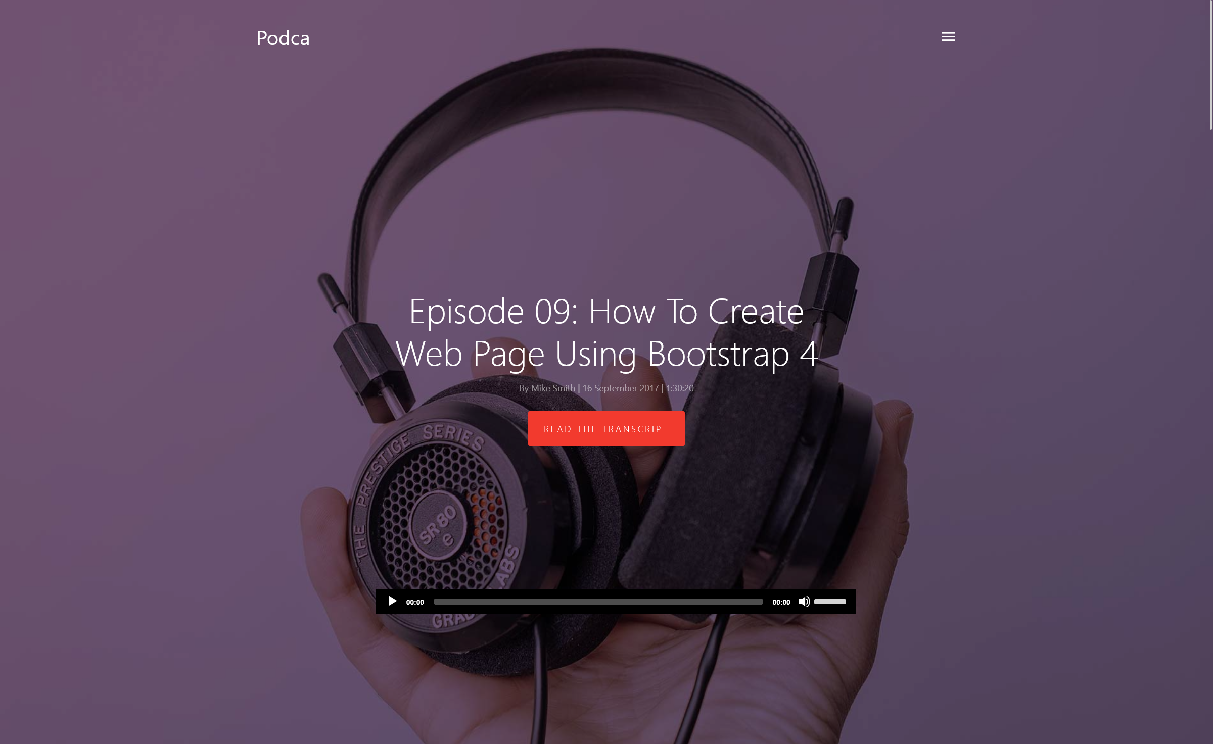 Podca -Free Bootstrap 4 Podcast Website Template