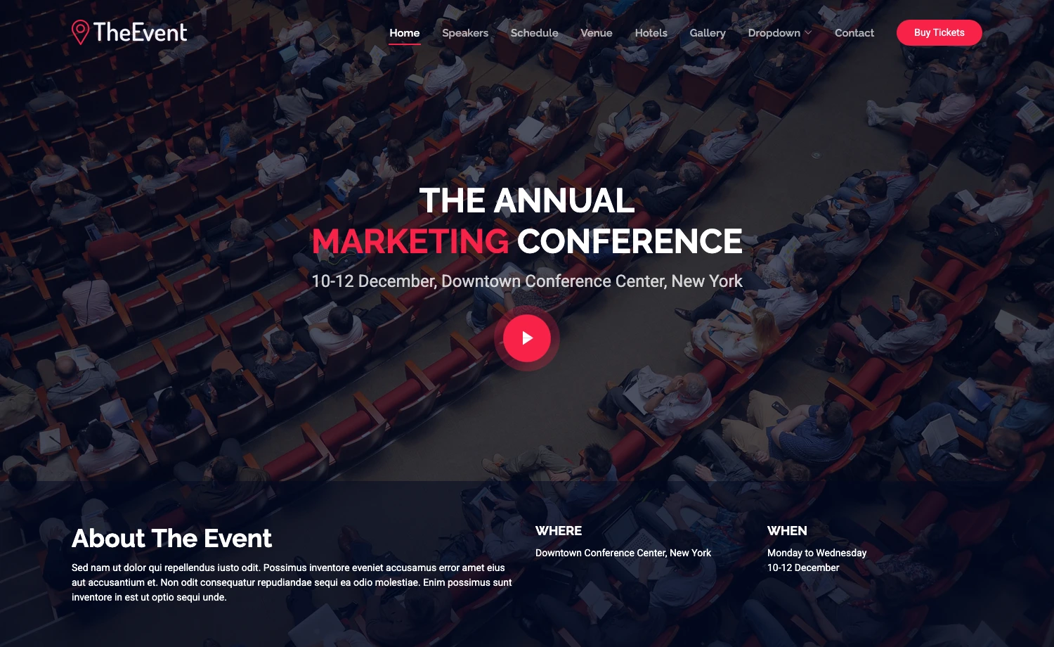 TheEvent - Free Bootstrap 5 Event Website Template