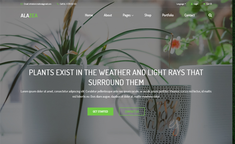 Free Bootstrap 4 HTML5 plant nursery website template