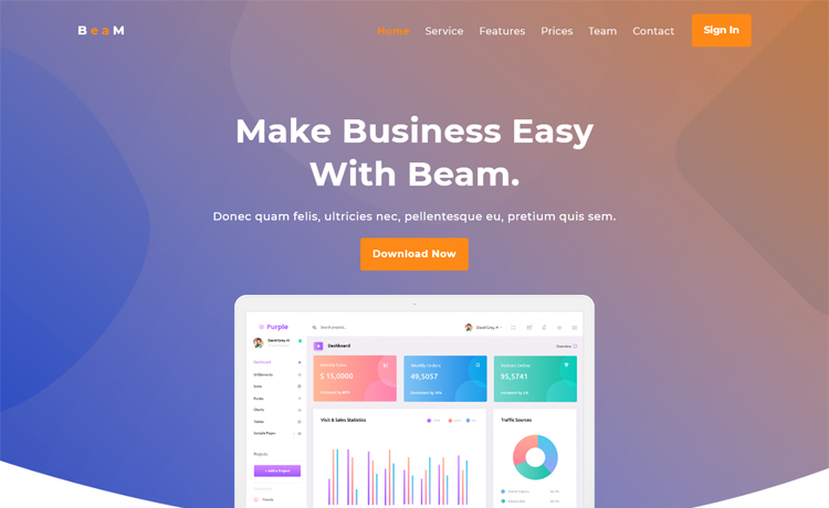 Free Bootstrap 4 HTML5 app landing page template