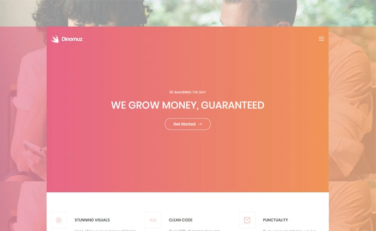 Dinomuz - Free Bootstrap 4 HTML5 landing page template