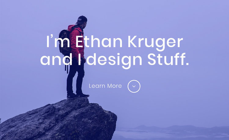 Ethan – A free Bootstrap HTML5 one-page personal portfolio website template for web developer, photographer, graphic designer