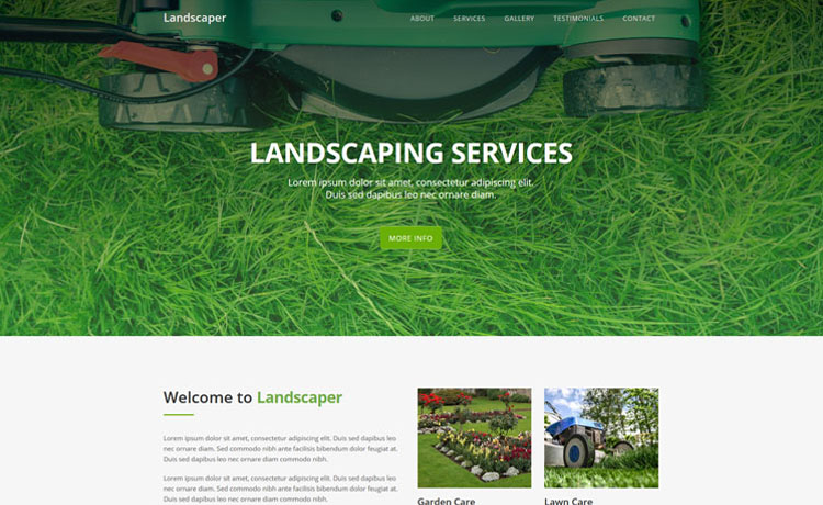 Free Bootstrap HTML5 one-page gardening landscaping website template