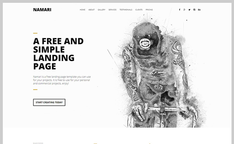 Free one-page HTML5 landing page template