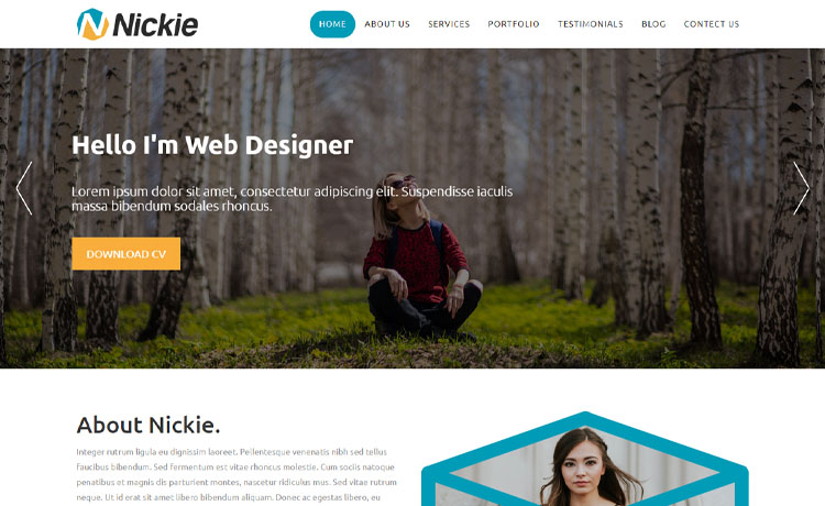 Free Bootstrap 4 HTML5 one-page portfolio website template