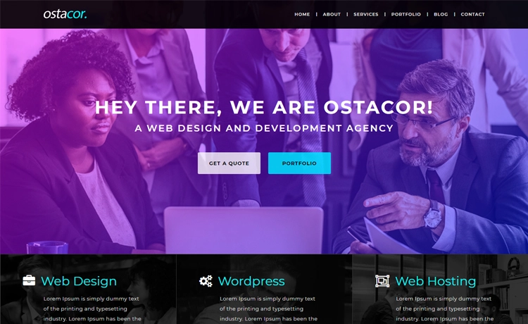 Ostacor - Free Bootstrap agency website template
