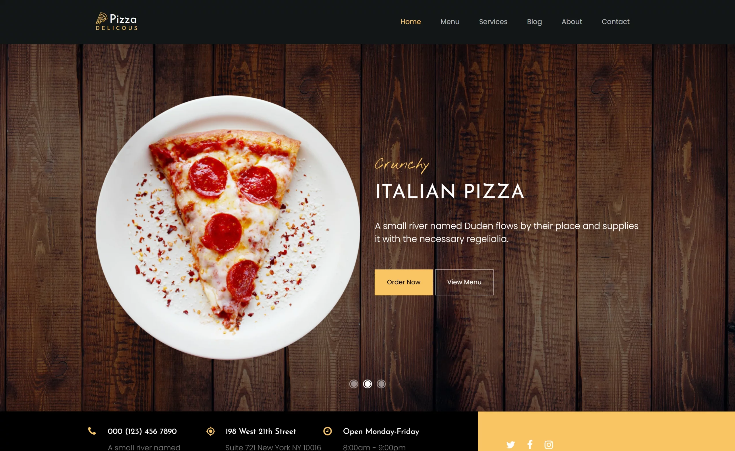 Free Bootstrap 4 HTML5 pizza website template