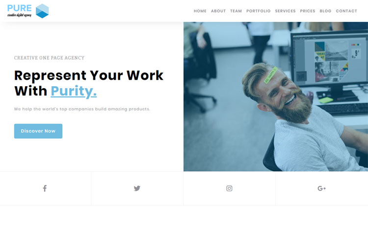 Free Bootstrap 4 HTML5 one-page agency website template
